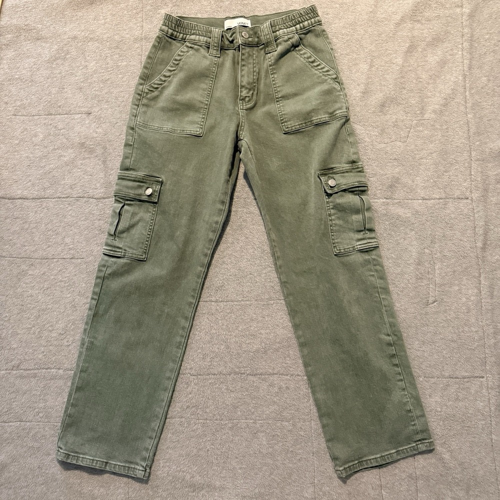 Vervet Los Angeles Women's Cargo Utility Pants Olive Green Stretch Size 28